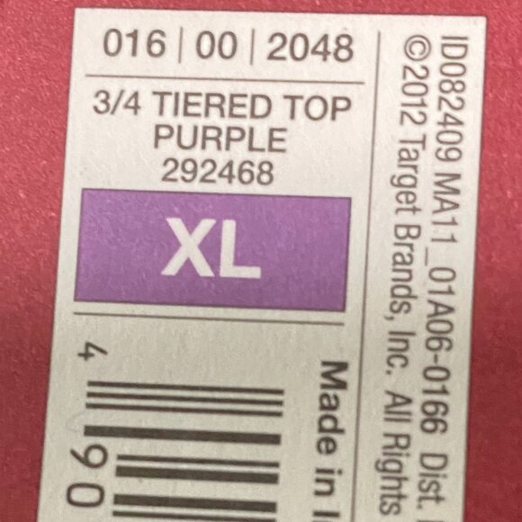 NWT - Merona, purple long sleeve, layered tunic, size XL - Picture 9 of 9